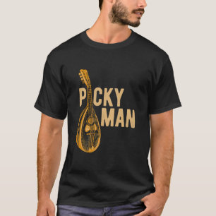 Mannen Mandolin Player Picky Man Bluegrass Guitar T-shirt