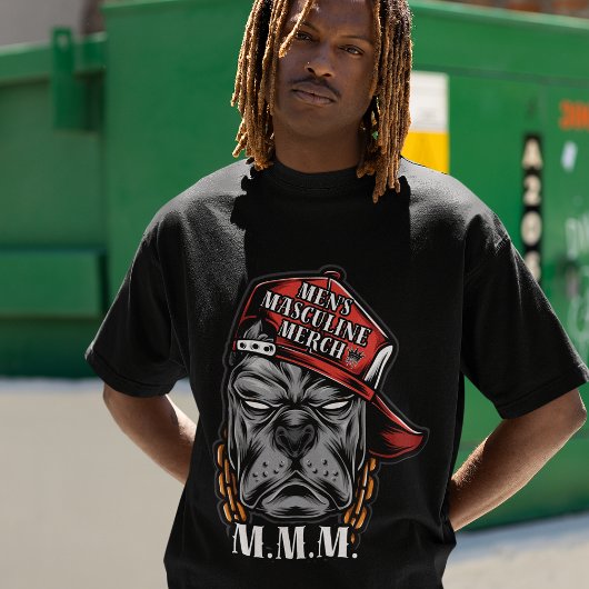 Mannen mannelijke merch als vertegenwoordiger van t-shirt