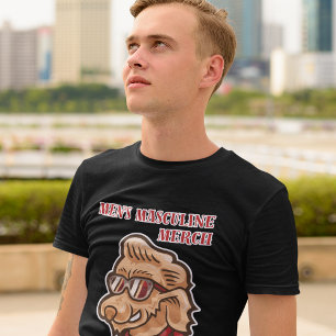 Mannen mannelijke merch als vertegenwoordiger van t-shirt