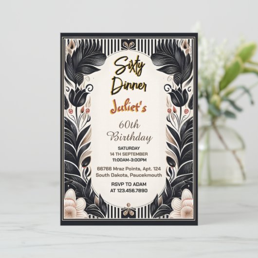 Mannen Mannelijke volwassen diner elegant 60e verj Kaart (Staand voorkant)