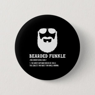 Mannen Mannen baarde oom papa baarde Funkle Funny Ronde Button 5,7 Cm