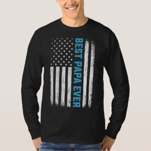Mannen Mannen Beste Papa Ooit USA Flag 4 van juli  T-shirt