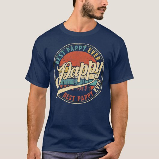 Mannen Mannen Beste Pappy Ooit  Retro Papa T-shirt (Voorkant)