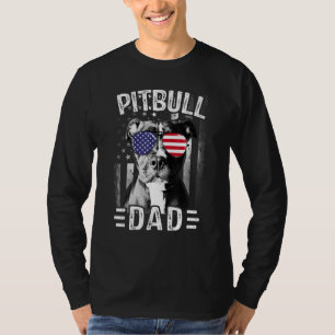 Mannen Mannen Beste Pitbull Papa Ever Dog USA Flag T-shirt
