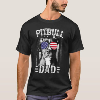 Mannen Mannen Beste Pitbull Papa Ever Dog USA Flag T-shirt