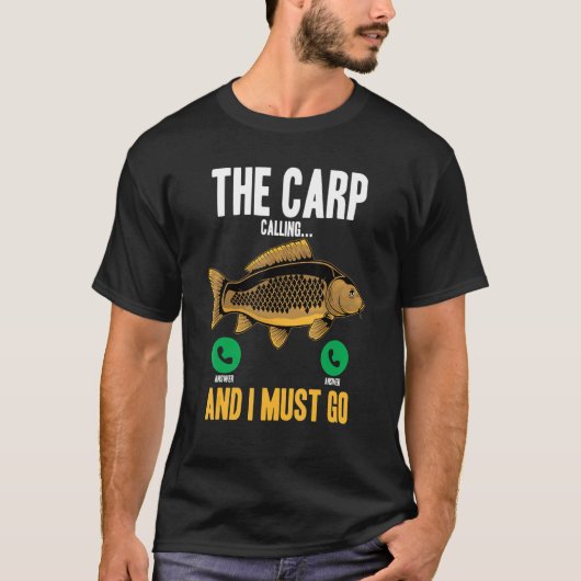 Mannen Mannen Carp Vist De Carp roept en T-shirt (Voorkant)