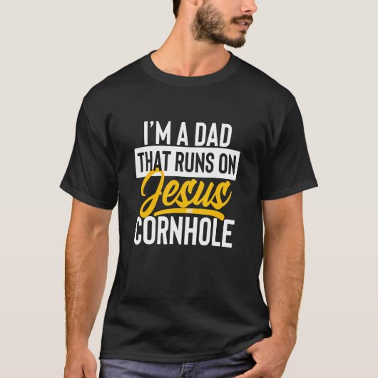 Mannen Mannen Cornhole en Jesus Quote T-shirt (Voorkant)
