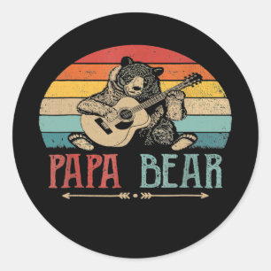 Mannen Mannen Cute Papa Beer  Vaderdag Ronde Sticker