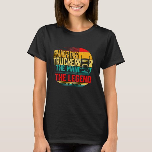 Mannen Mannen grootvader Trucker het Man L T-shirt (Voorkant)