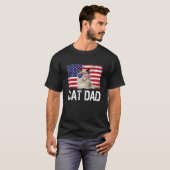 Mannen Mannen kat papa Amerikaanse vlag 4 juli pat T-shirt (Voorkant volledig)