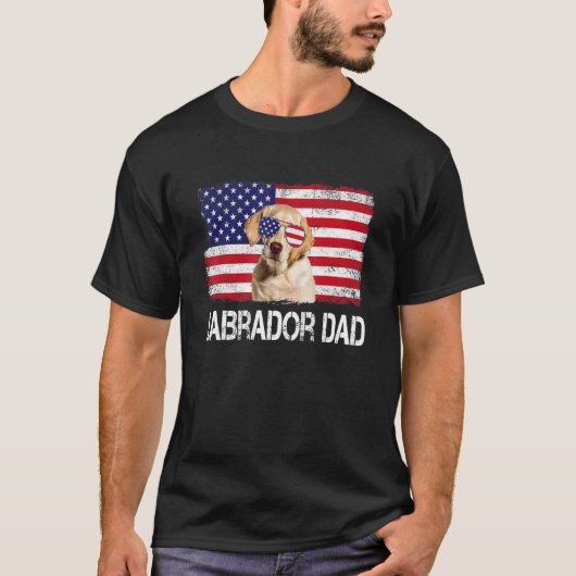 Mannen Mannen labrador Dad ons vlag 4e juli patrio T-shirt (Voorkant)
