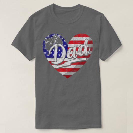 Mannen Mannen Patriottisch Amerikaans Flag Heart V T-shirt (Design voorkant)