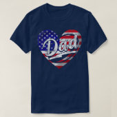 Mannen Mannen Patriottisch Amerikaans Vlag Hart Ru T-shirt (Design voorkant)