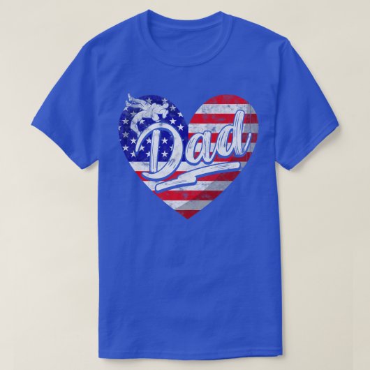 Mannen Mannen Patriottisch Amerikaans Vlag Hart Wr T-shirt (Design voorkant)