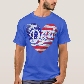 Mannen Mannen Patriottisch Amerikaans Vlag Hart Wr T-shirt