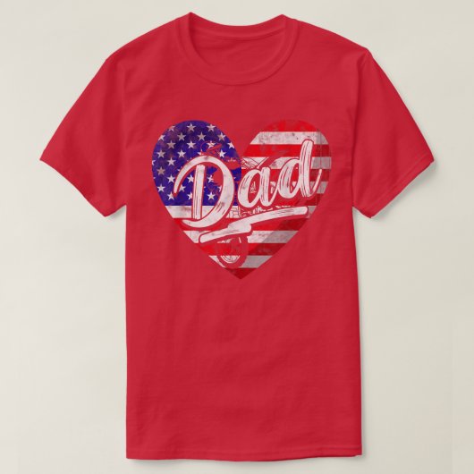 Mannen Mannen Patriottische Amerikaanse vlag Heart T-shirt (Design voorkant)