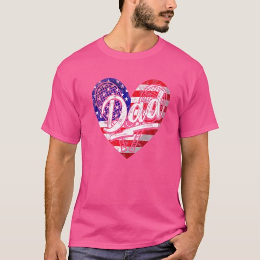 Mannen Mannen Patriottische Amerikaanse vlag Heart T-shirt (Voorkant)