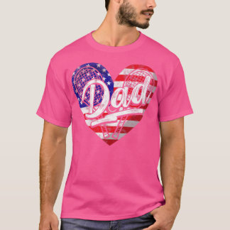 Mannen Mannen Patriottische Amerikaanse vlag Heart T-shirt