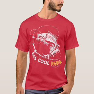 Mannen Mannen Reel Cool Papa t shirt schattig viss