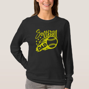 Mannen Mannen Softball Pap die brandende bal heeft T-shirt