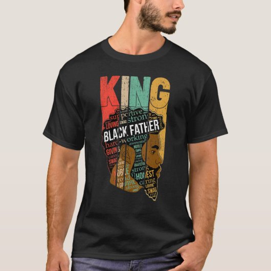 Mannen Mannen Sterke Zwarte Koning Juneteeth Afric T-shirt (Voorkant)