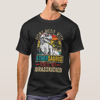 Mannen Mannen Verdrietig Fathersaurus Dinosaurus R T-shirt