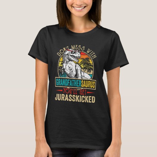 Mannen Mannen Verstoorde Grandfathersaurus Dinosau T-shirt (Voorkant)