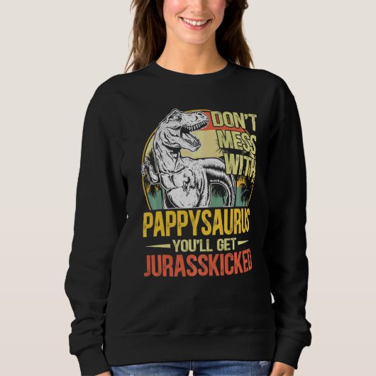 Mannen Mannen Verstoorde Pappysaurus Dinosaur Rex  Trui (Voorkant)