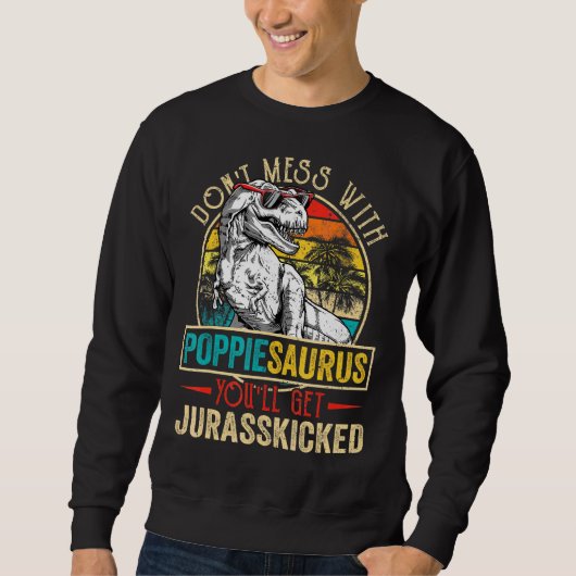Mannen Mannen Verstoorde Poppiesaurus Dinosaur Rex Trui (Voorkant)