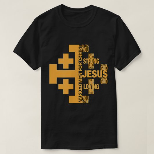 Mannen Mannen voor Christus Jerusalem Kruiswoorden T-shirt (Design voorkant)