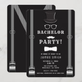 Mannen Man's vrijgezellenfeest Hipster Suspenders Kaart (Voorkant / Achterkant)