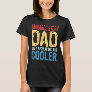Mannen marabou ooievaar als een gewone vader maar  t-shirt