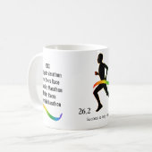 Mannen marathon met regenbooglint koffiemok (Voorkant links)