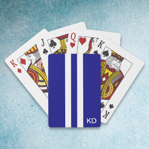 Mannen marineblauw monogram speelkaarten