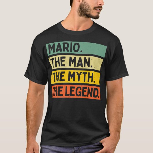 Mannen Mario the Man the myth the Legend Funny Per T-shirt (Voorkant)