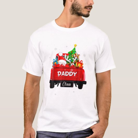 Mannen mas Red Truck Dad Claus Matching Family Ch T-shirt (Voorkant)