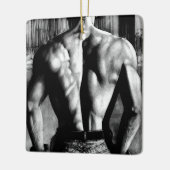 Mannen Masculine Bodybuilding Muscles Pride Man Keramisch Ornament (Links)