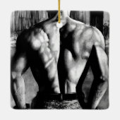 Mannen Masculine Bodybuilding Muscles Pride Man Keramisch Ornament (Achterkant)