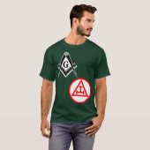 Mannen Mason Royal Arch Split T Masonic York Rite T-shirt (Voorkant volledig)