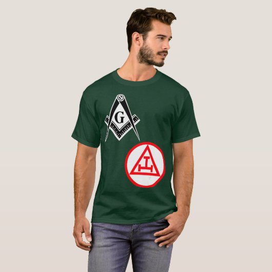 Mannen Mason Royal Arch Split T Masonic York Rite T-shirt (Voorkant volledig)