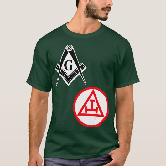 Mannen Mason Royal Arch Split T Masonic York Rite T-shirt (Voorkant)