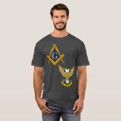 Mannen Mason Scottish Rite Split T Masonic T-shirt (Voorkant volledig)