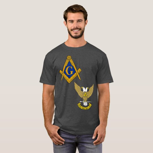 Mannen Mason Scottish Rite Split T Masonic T-shirt (Voorkant volledig)