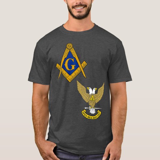 Mannen Mason Scottish Rite Split T Masonic T-shirt (Voorkant)
