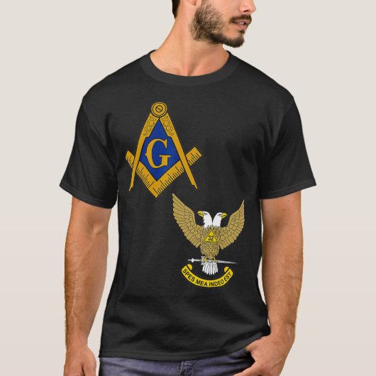 Mannen Mason Scottish Rite Split T Shirt Masonic T (Voorkant)