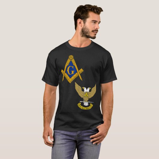 Mannen Mason Scottish Rite Split T Shirt Masonic T (Voorkant volledig)