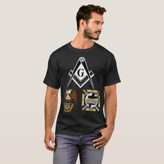 Mannen Mason Scottish York Rite T Masonic T-shirt (Voorkant volledig)