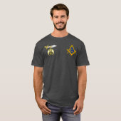 Mannen Mason Shriner Pocket Split Masonic Shrine T-shirt (Voorkant volledig)