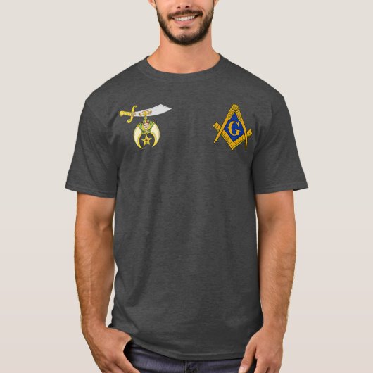 Mannen Mason Shriner Pocket Split Masonic Shrine T-shirt (Voorkant)