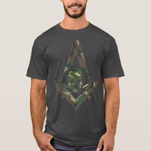 Mannen Masonic Square Compass Master Mason Camo T-shirt